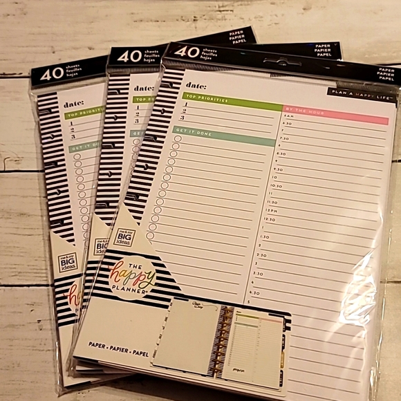 Happy Planner Other - NWT Happy Planner Classic Size Daily Hourly Planner Pages Bundle